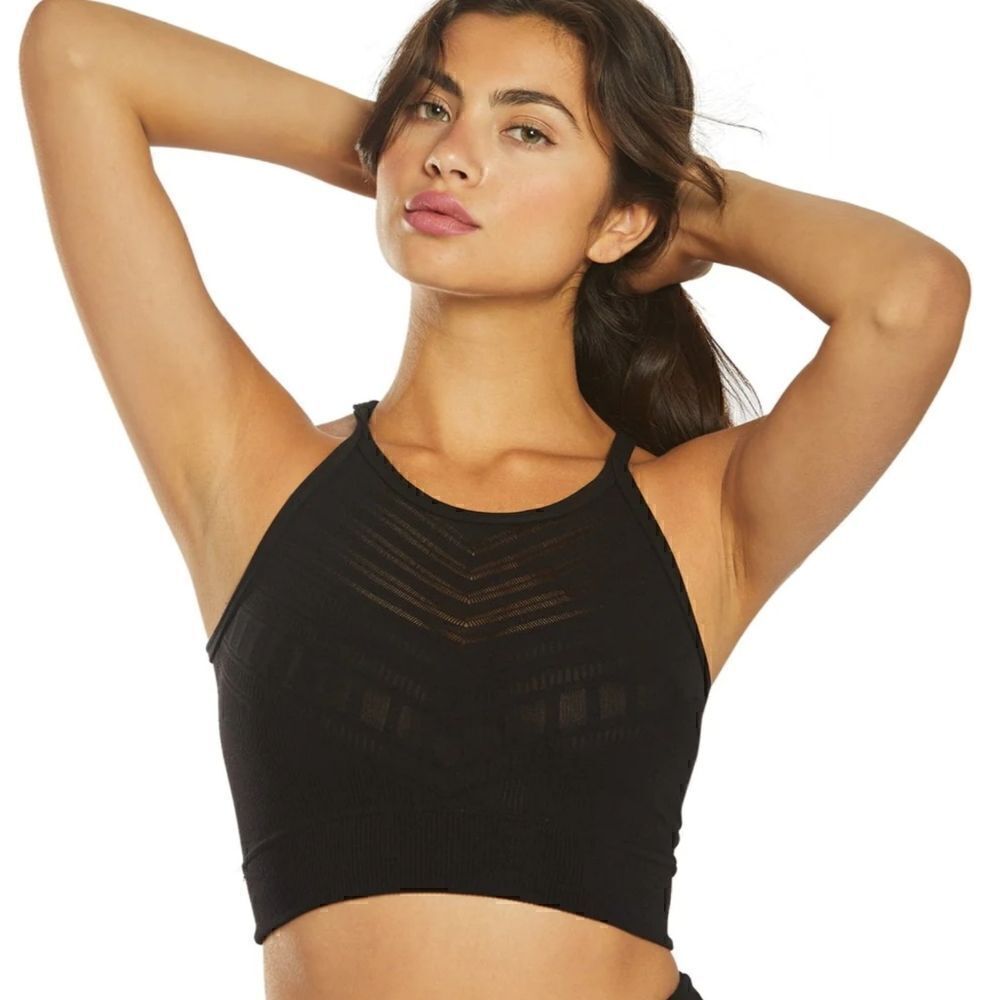 Free People Gone Adrift Seamless Yoga Crop Black XS/S